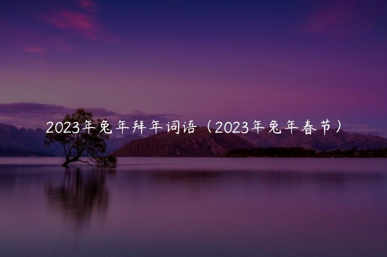 2023年兔年拜年词语（2023年兔年春节）